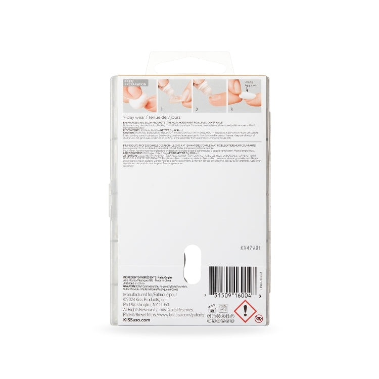 100 Full Cover Nails - Active Oval in een transparante verpakking, geschikt voor een natuurlijke nagellook.