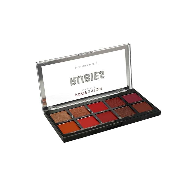 Mini Artistry Palette Rubies met 12 rijke tinten in een stijlvolle, transparante verpakking. Perfect voor elke look.