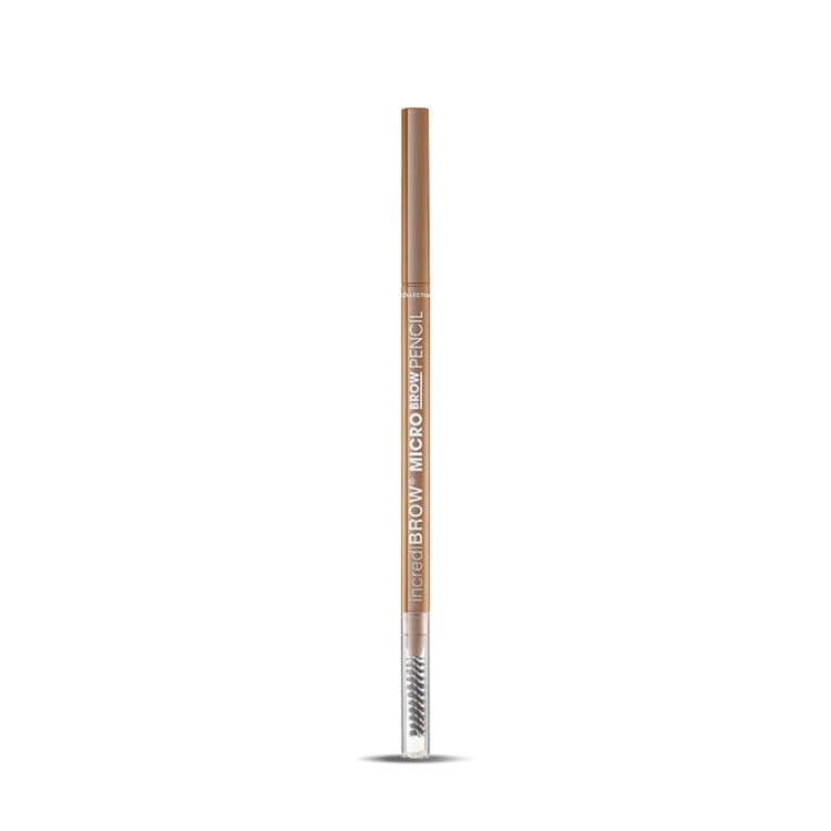 IncrediBROW Micro Brow Pencil in lichtbruin met een fijne punt en borsteltje voor nauwkeurige wenkbrauwvormgeving.