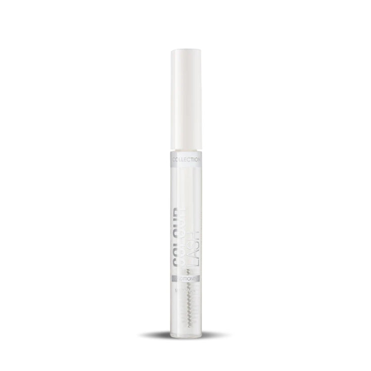 Colour Lash Mascara - Clear in een slanke, doorzichtige verpakking met een witte dop voor een natuurlijke look.