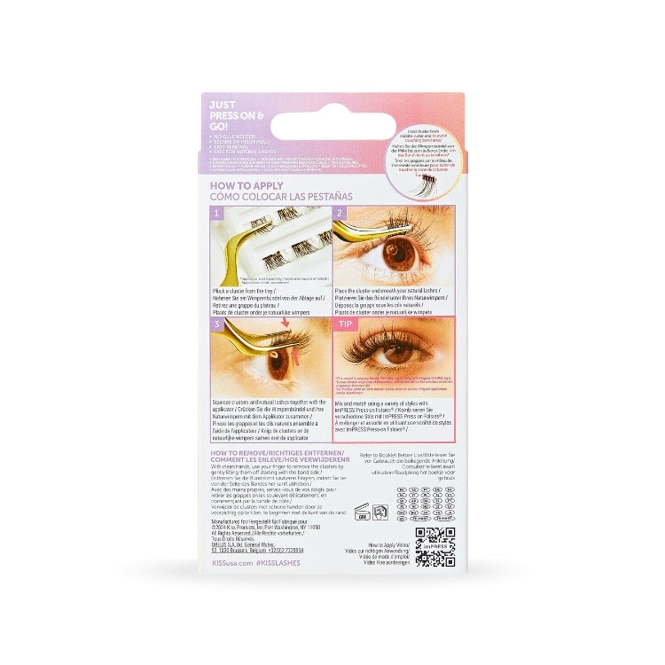 imPRESS Press-On Falsies 12mm-14mm | Authentic Natural, verpakking met instructies voor het aanbrengen van nepwimpers.