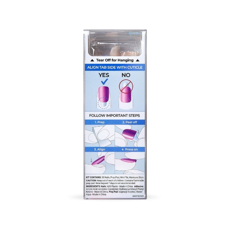 imPRESS Color FX - Rebel, kleurrijke nagels in een moderne verpakking met instructies voor gebruik.