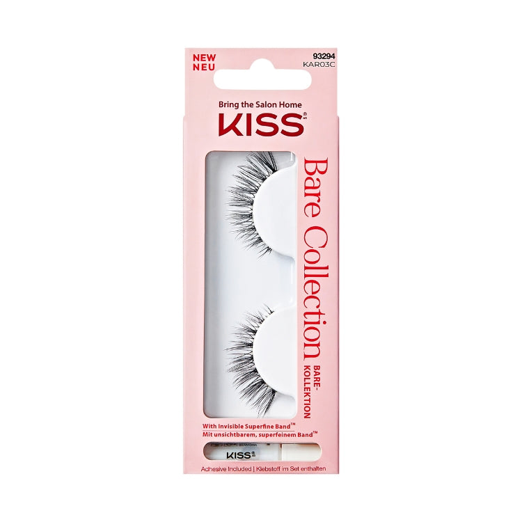 Kiss Bare Collection 03, natuurlijke wimpers in een roze verpakking, ideaal voor een subtiele look.