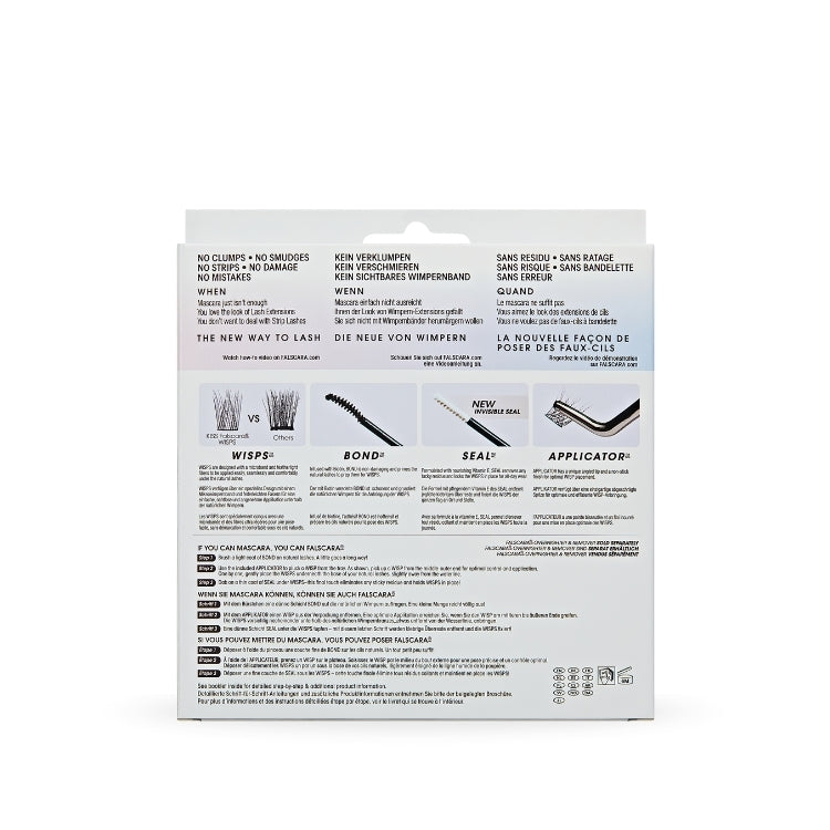 Falscara Starter Kit 8mm-12mm | Clear Band in een witte verpakking met instructies en productdetails op de achterkant.