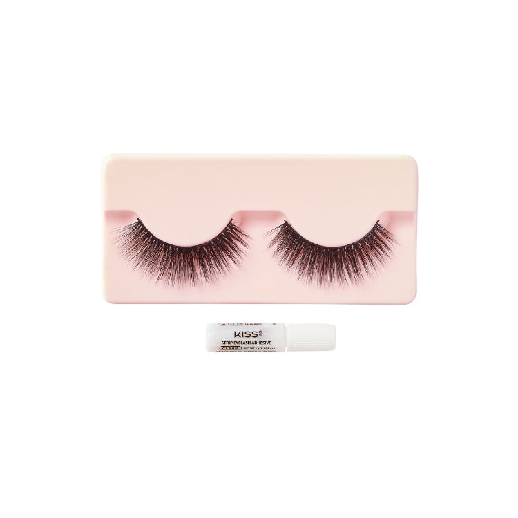 Kunstwimper Mink - Dazzling, zwarte wimpers in een roze verpakking met lijm voor een glamoureuze look.