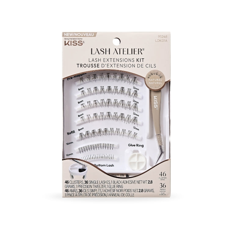 Lash Atelier Design Kit 6mm-12mm - Natural in een stijlvolle verpakking met wimpers, lijm en applicator.