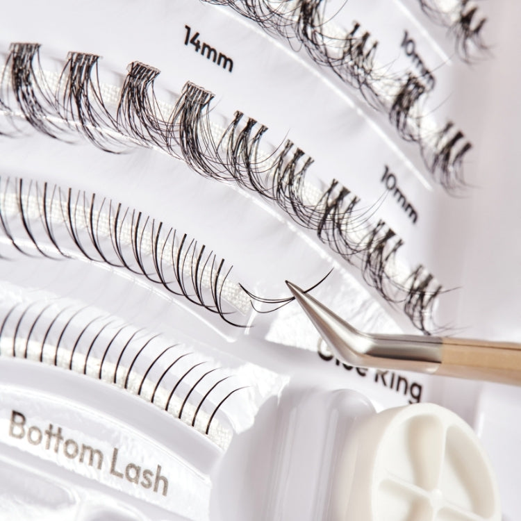 Lash Atelier Design Kit 6mm-12mm - Natural met verschillende lengtes nepwimpers op een heldere verpakking.