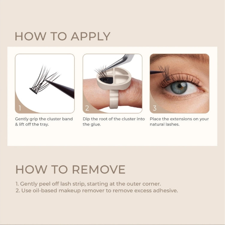 Lash Atelier Design Kit 6mm-14mm - Anime met instructies voor aanbrengen en verwijderen van wimperclusters.