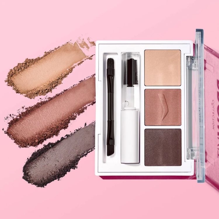 Incredibrow Eyebrow Kit met vier poeders in neutrale tinten en een applicator, verpakt in een handige doos.