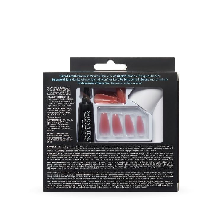 Salon X-tend LED Soft Gel System Starter Kit | Tone in een stijlvolle verpakking met verschillende gel nagels en accessoires.