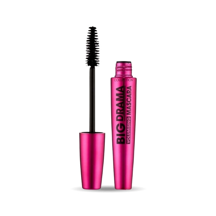 Big Drama Volumising Mascara - Black in een opvallende roze verpakking met een borstel voor volumineuze wimpers.