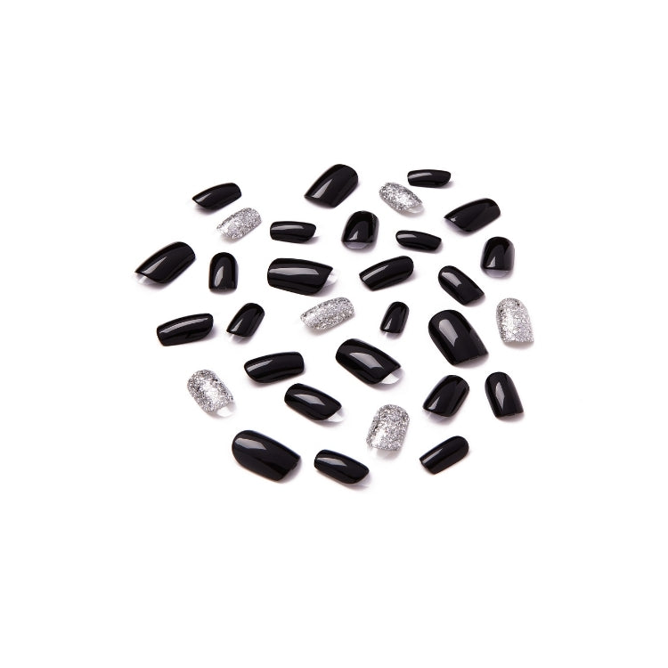 imPRESS Nails - Play It Loud, set van zwarte en glinsterende nagels in verschillende vormen en maten.
