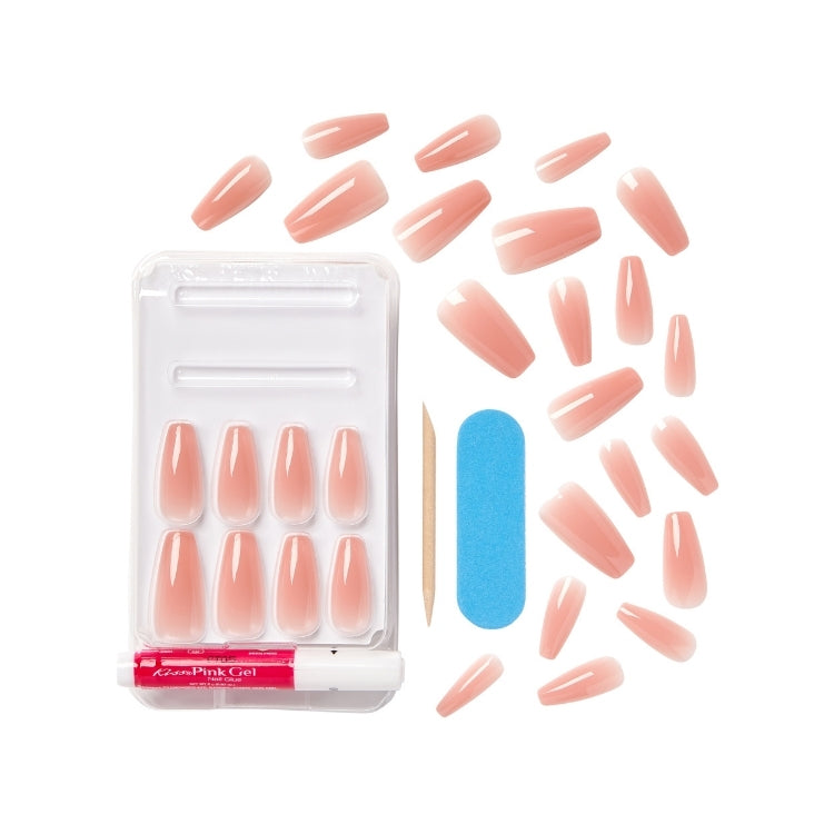 Bare But Better Nails - Nude Glow in zachte nude tint, met 24 kunstnagels, vijl en lijm voor een perfecte manicure.