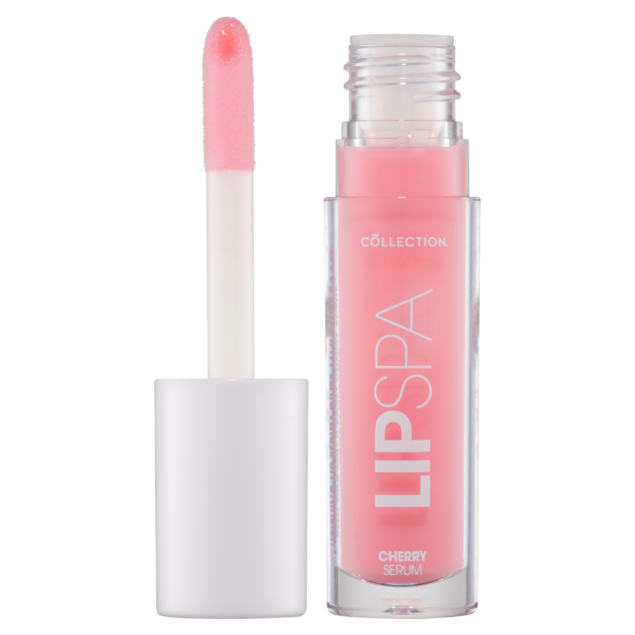 Lip Spa Lip Serum - Bare It All in een doorzichtige verpakking met een roze tint en applicator.