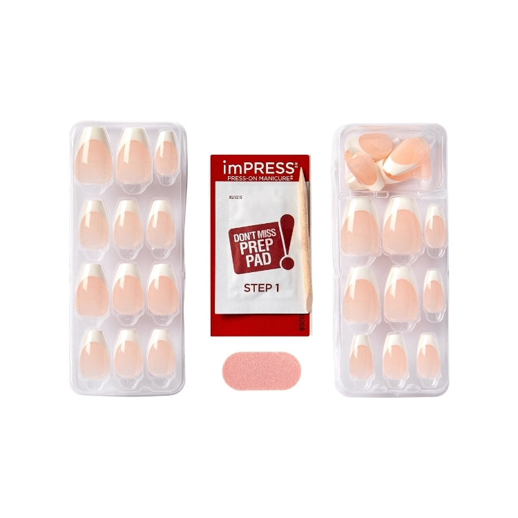 imPRESS Nails - Ideal, set met nude nagels in verschillende maten en bijbehorende prep pad voor eenvoudige applicatie.