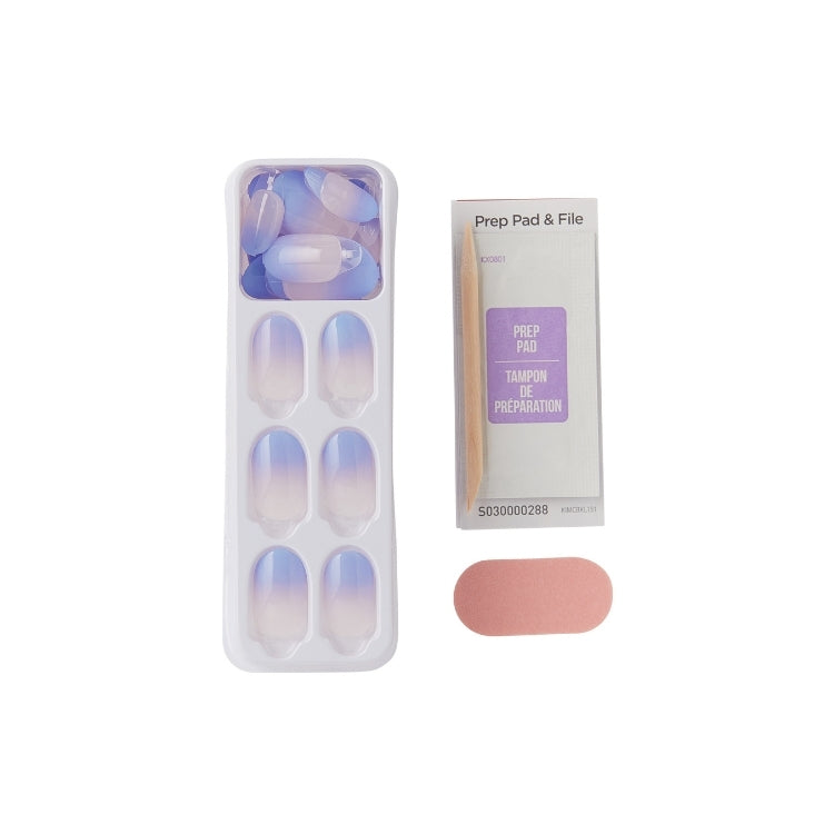 imPRESS Color Nails - Friendzone, set met paarse ombre nagels in verpakking met prep pad en vijl.