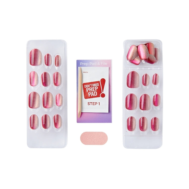 imPRESS Color FX - Walk Out, set van kunstnagels in roze tinten met bijbehorende prep pad en vijl.