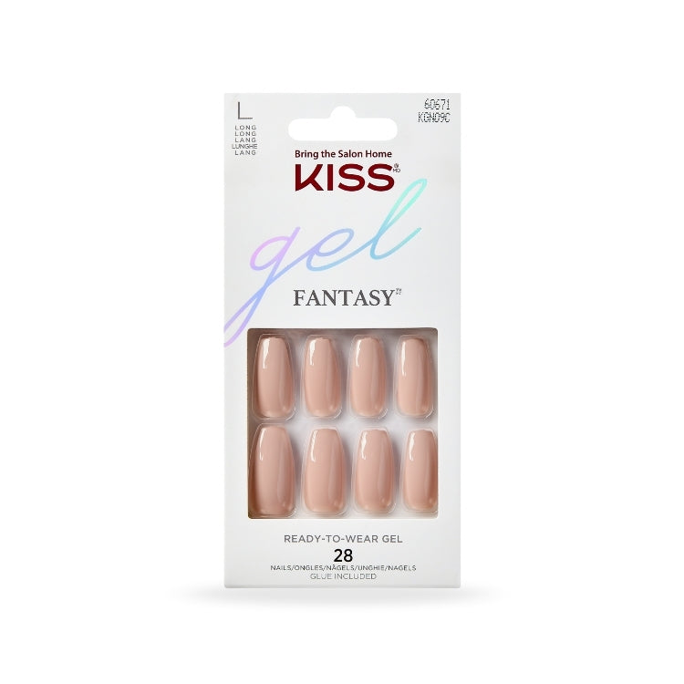 Gel Fantasy Nails - Ab Fab in nude kleur, 28 gel nagels in een stijlvolle verpakking van Kiss.