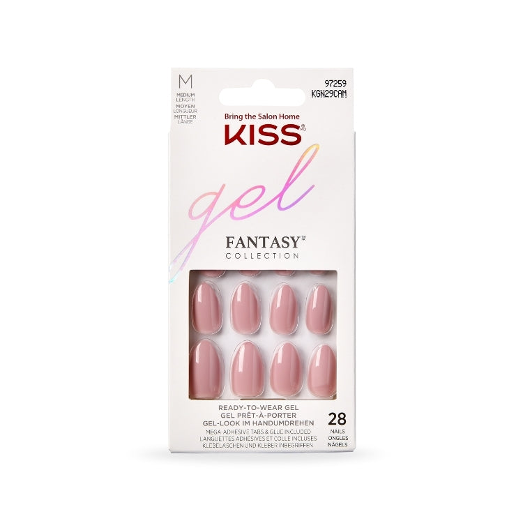 Gel Fantasy Nails - Windy City in een elegante nude kleur, verpakt in een stijlvolle doos met 28 kant-en-klare nagels.