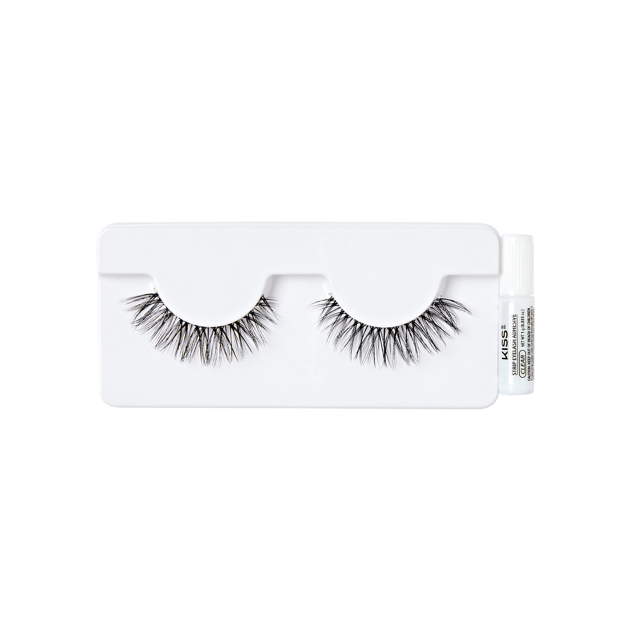 Kiss Bare Collection - KAR04C, zwarte nepwimpers in een witte verpakking met een handige applicator.
