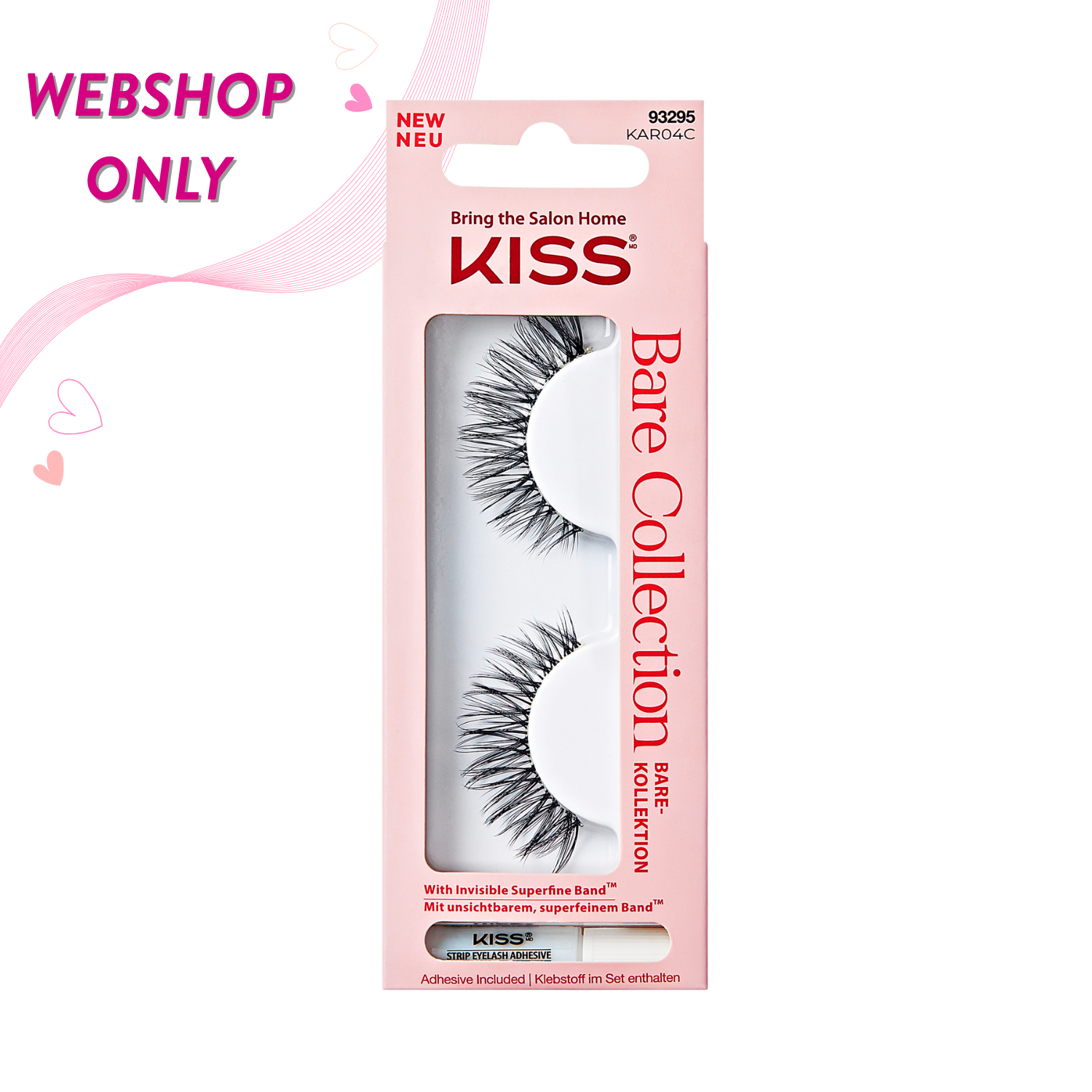 Kiss Bare Collection - KAR04C, nepwimpers in een roze verpakking met een natuurlijke uitstraling. Perfect voor elke gelege...