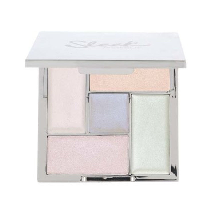Distorted Dreams van Sleek, een vierkante highlighterpalette met pastelkleuren en een glanzende verpakking.