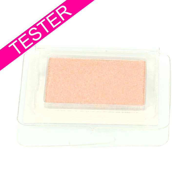 Eyeshadow Monos - Exposed Tester in een transparante verpakking met een zachte perzikkleurige oogschaduw.