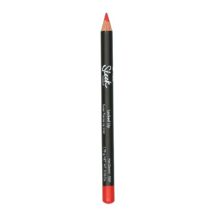 Locked Up Lipliner - Hot Damn! in een slanke, zwarte verpakking met een heldere rode kleur.