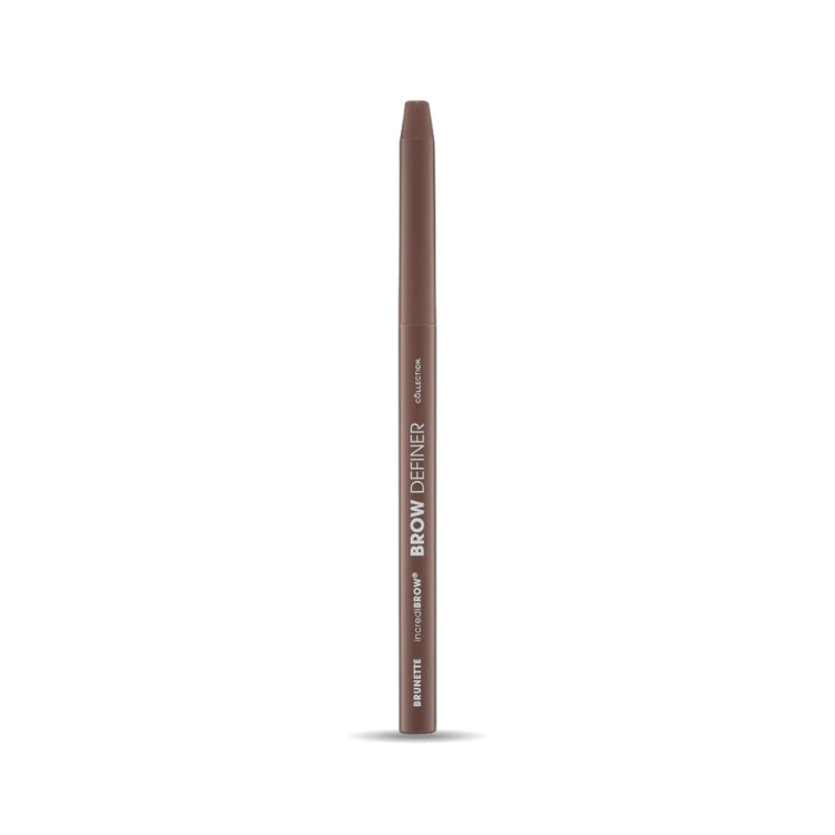 Incredibrow Eyebrow Definer in een slanke, bruine potloodvorm met een minimalistische verpakking.