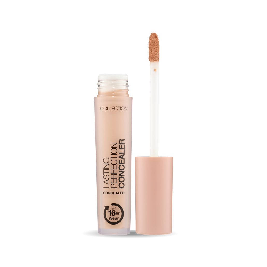 Lasting Perfection Concealer in een lichtroze verpakking met een applicator voor nauwkeurige aanbrenging.