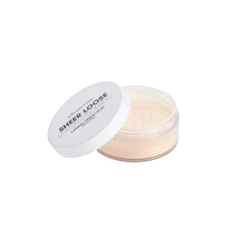 Lasting Perfection Loose Powder - Translucent in een doorzichtige verpakking met een witte deksel, ideaal voor een matte f...