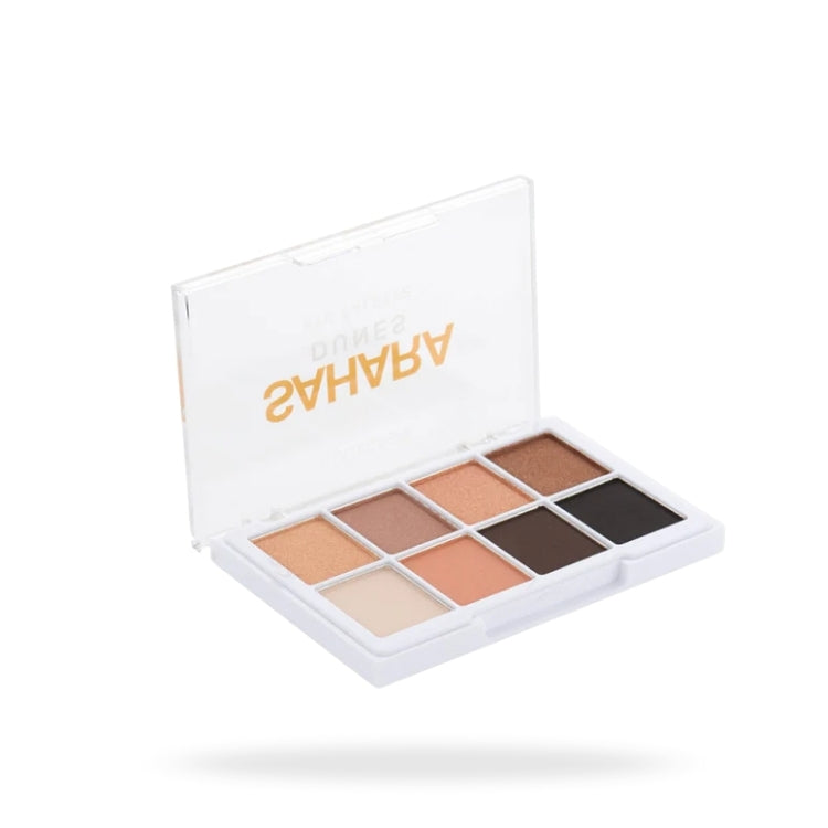 Eye Palette - Sahara Dunes met 9 warme tinten in een transparante verpakking voor veelzijdige ooglooks.