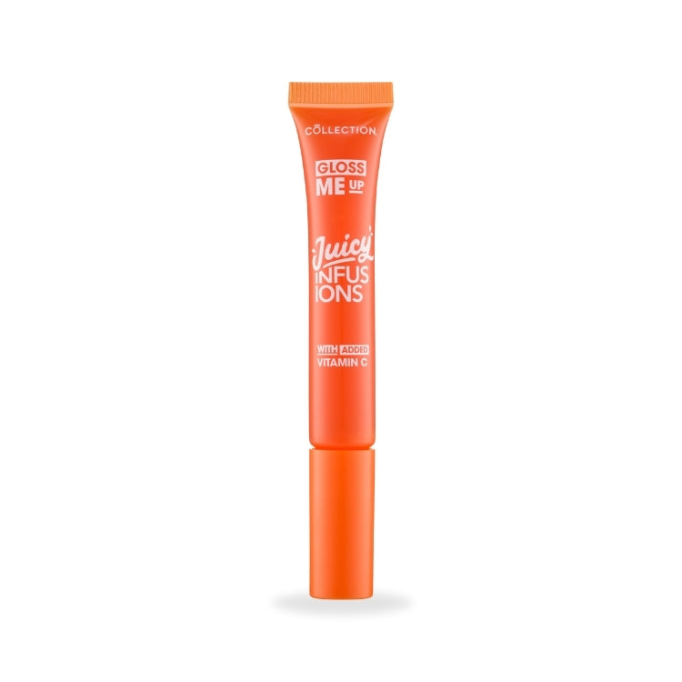 Gloss Me Up Juicy Infusion Lip Gloss in een oranje tube met een handige applicator voor een glanzende liplook.
