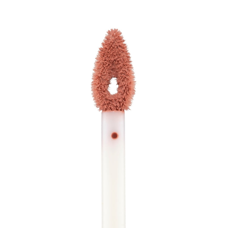 Matte Liquid Lip Paint in een warme nude tint met een applicator voor nauwkeurige aanbreng.