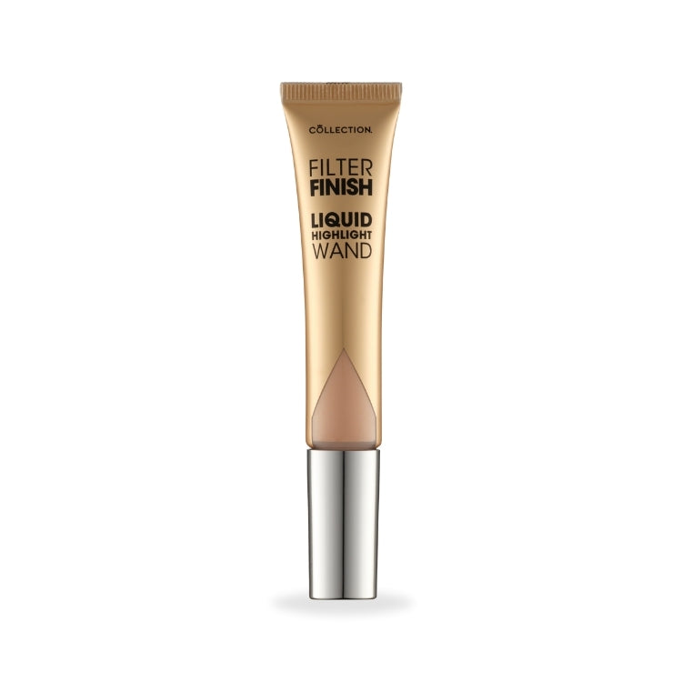 Filter Finish Liquid Highlight Wand in een slanke gouden tube met een applicator voor een stralende huid.