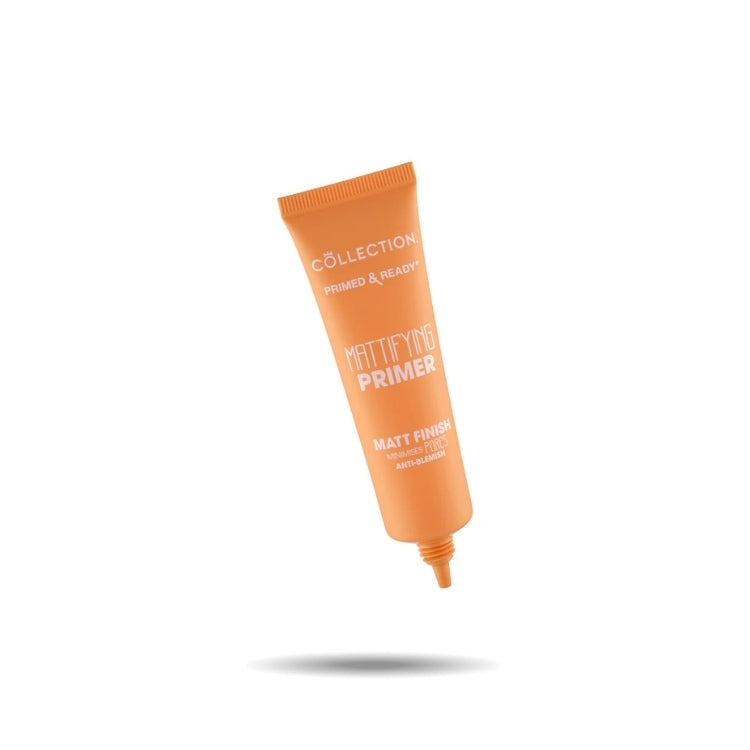 Primed & Ready Mattifying Primer in een oranje tube voor een matte finish en een gladde basis.