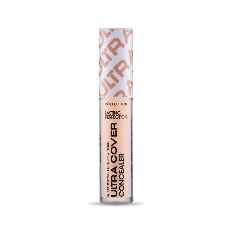 Ultra Cover Concealer in een slanke, doorzichtige verpakking met een lichte, neutrale tint. Perfect voor een egale huid.