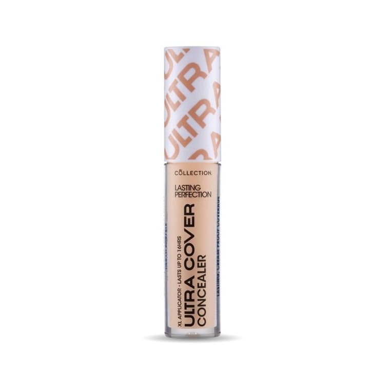 Ultra Cover Concealer in een slanke, doorzichtige verpakking met een lichte tint voor een egale huid.