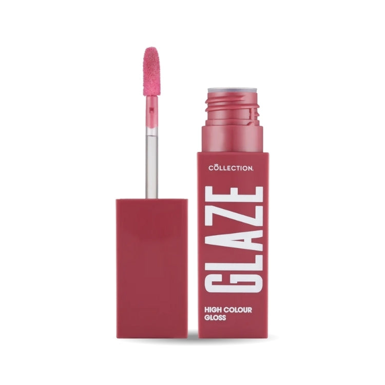 Glaze High Colour Liquid Lipstick in een stijlvolle verpakking met een applicator, in een zachte roze tint.